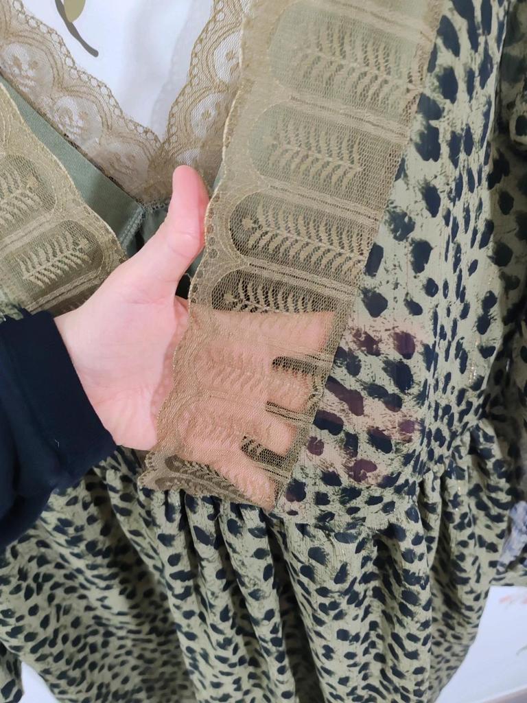 Robe évasée à motif kaki taille M/l