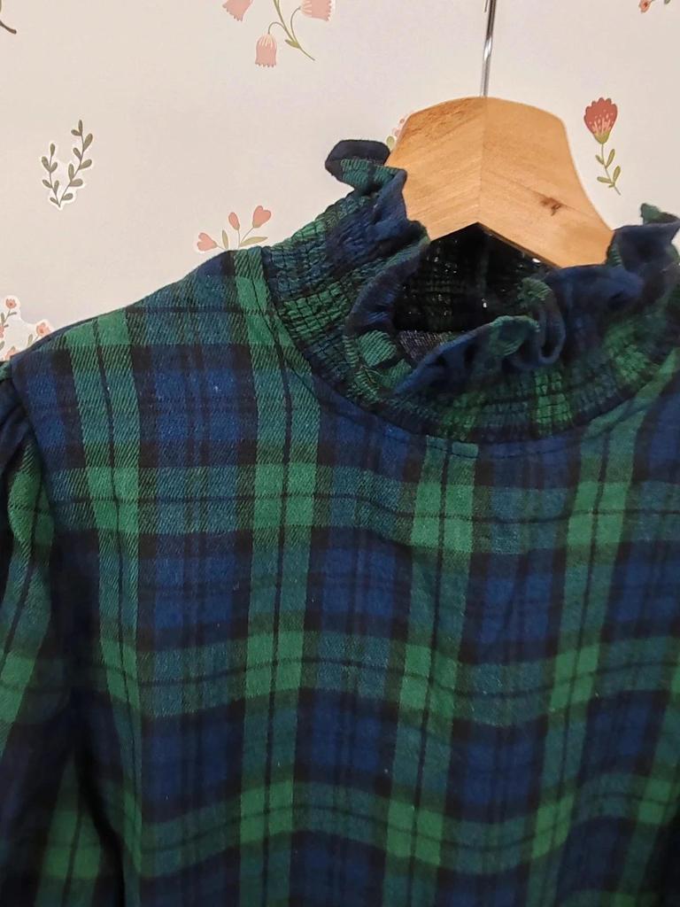 Blouse col haut vert marine taille L