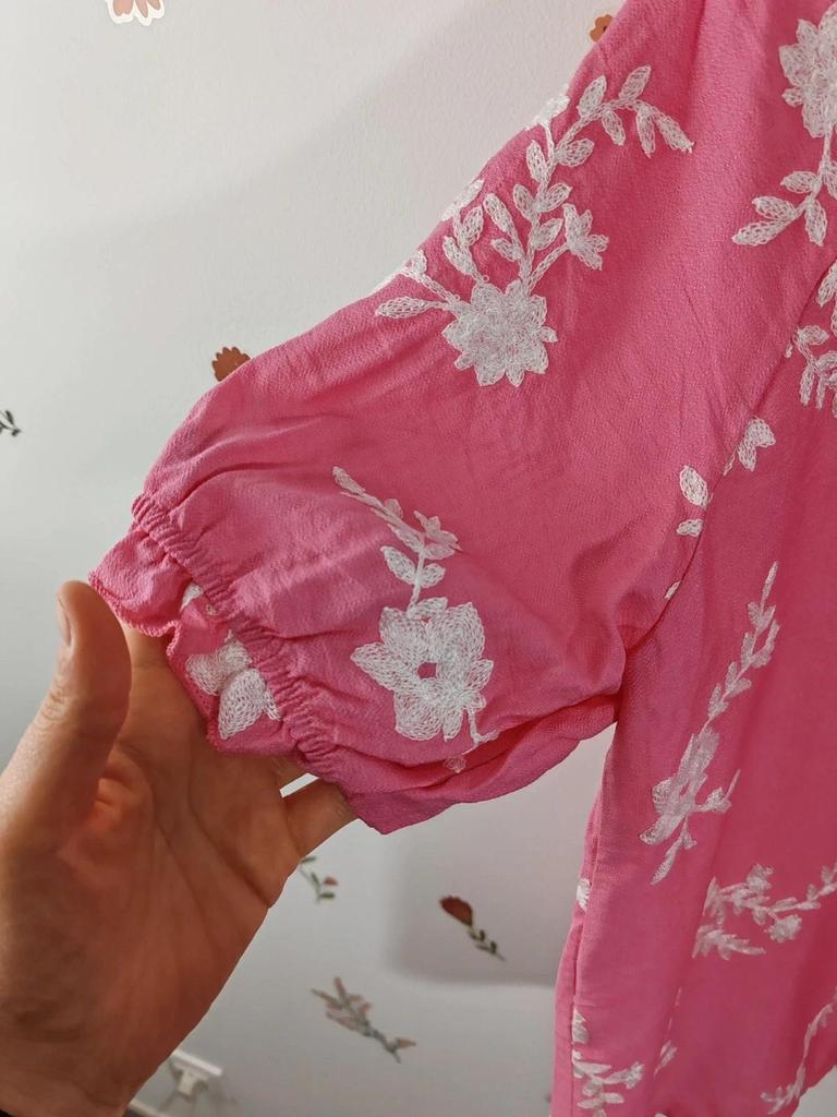 Blouse brodée rose taille M/l