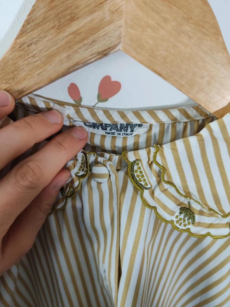 Blouse rayée col claudine vintage