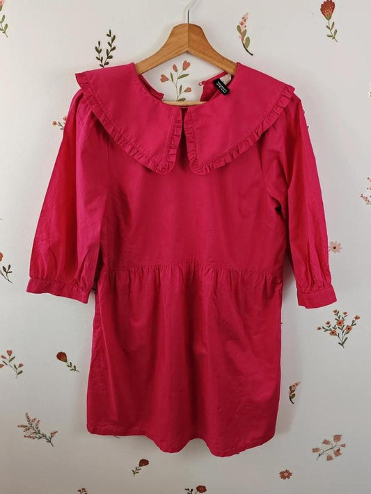 Robe col claudine rose taille S