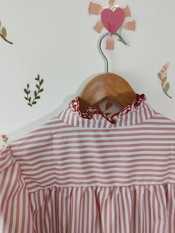 Blouse rayée rose taille L