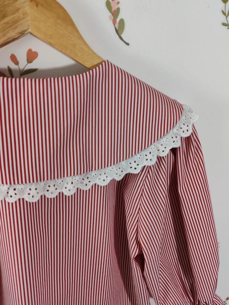 Blouse rayée rouge taille S/m