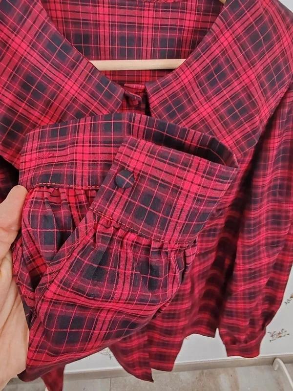 Blouse tartan col claudine taille L
