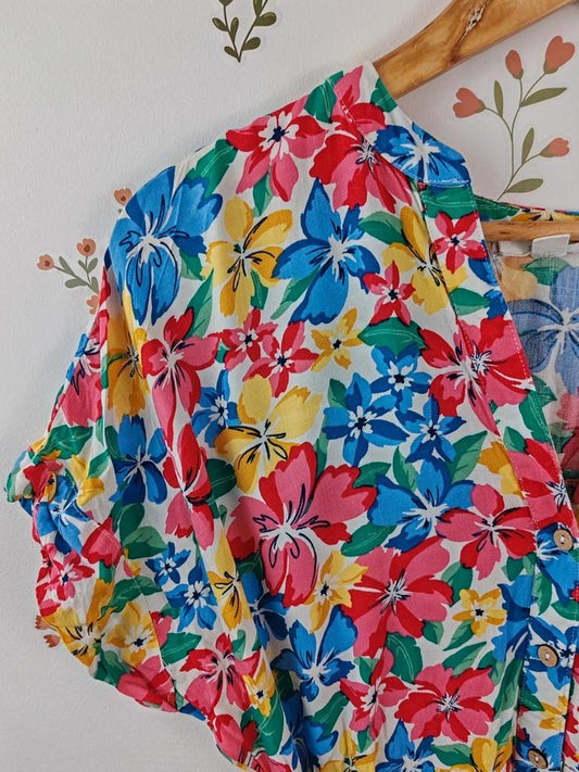 Robe fleurie colorée taille 42