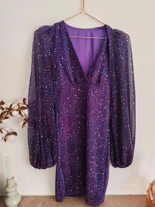 Robe brillante violet taille S