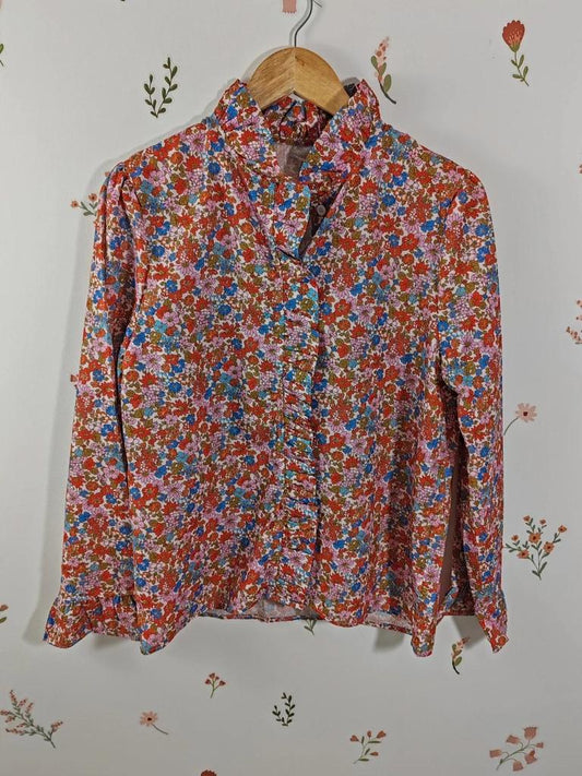 Blouse col haut fleurie taille L