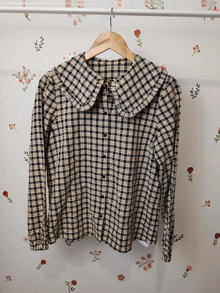 Blouse beige col claudine taille L