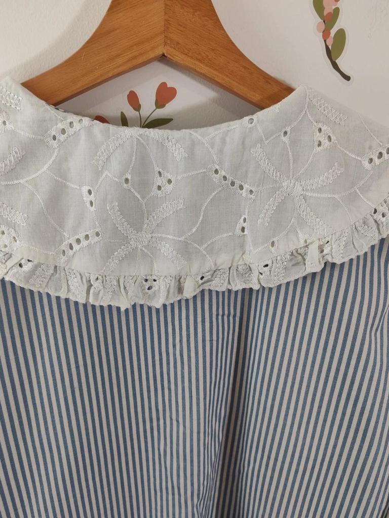 Blouse rayé col brodé taille S/m