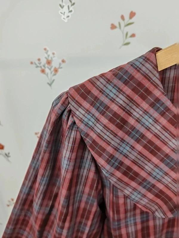 Blouse tartan col claudine taille S