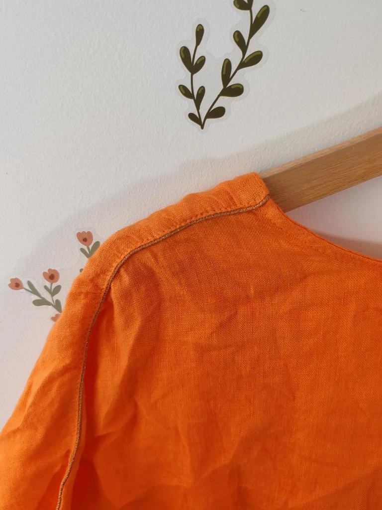 Robe en lin orange taille 40