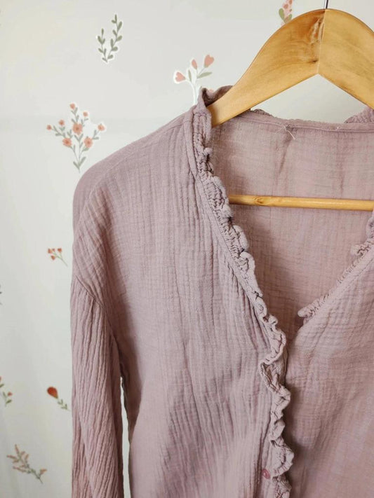 Blouse gaze de coton violine taille S/m