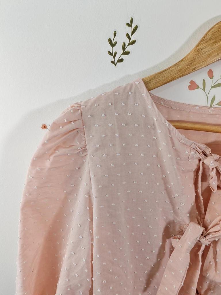 Blouse noeud rose taille M/l