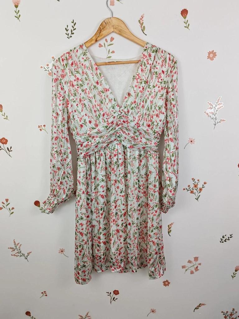Robe fleuri blanc taille M