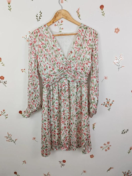 Robe fleuri blanc taille M