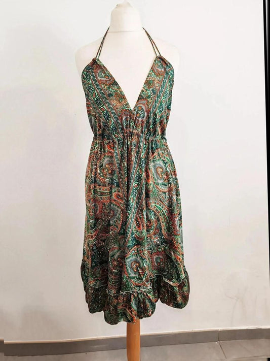 Robe bohème soie taille unique