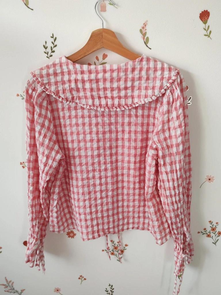 Blouse vichy rose taille M