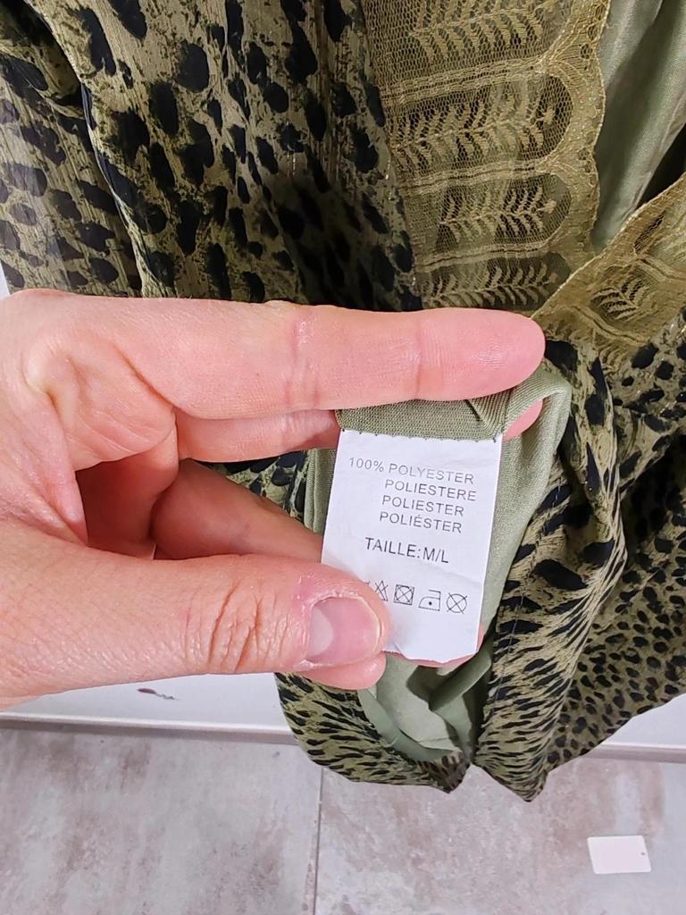 Robe évasée à motif kaki taille M/l