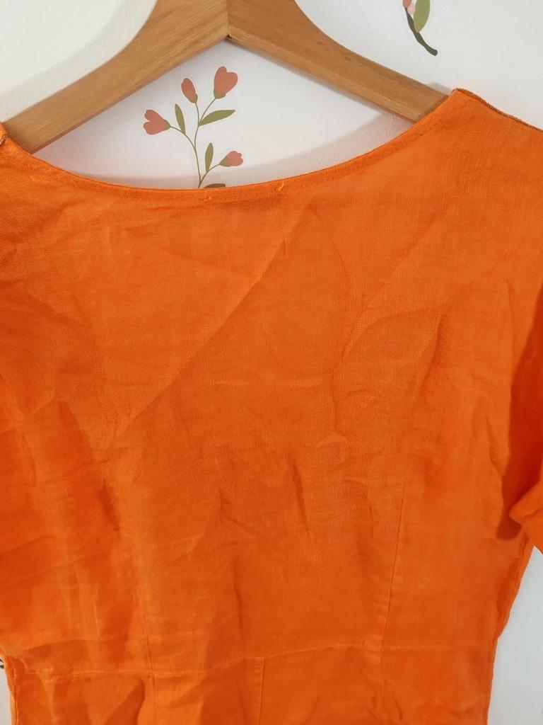 Robe en lin orange taille 40