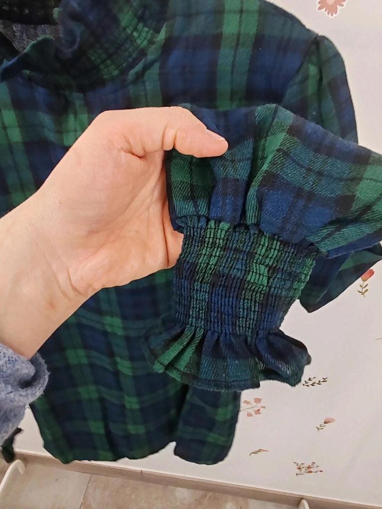 Blouse col haut vert marine taille L