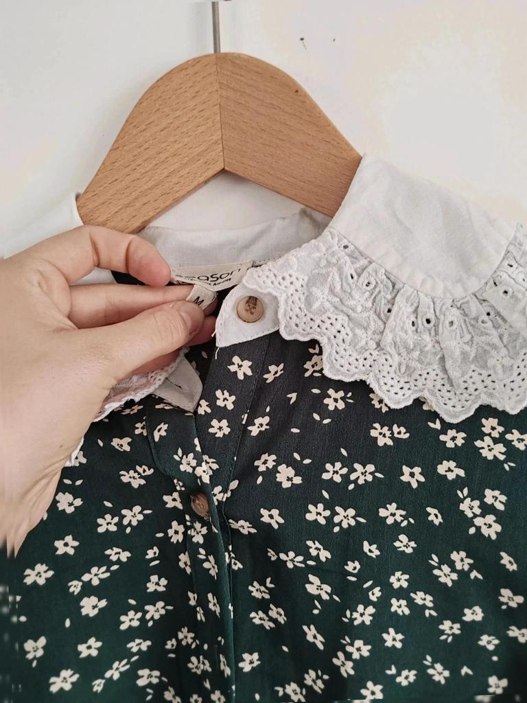 Blouse col claudine verte taille M