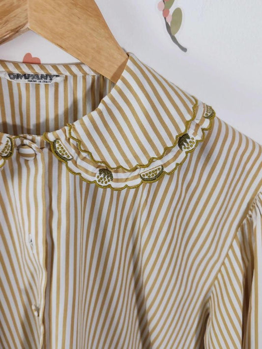 Blouse rayée col claudine vintage