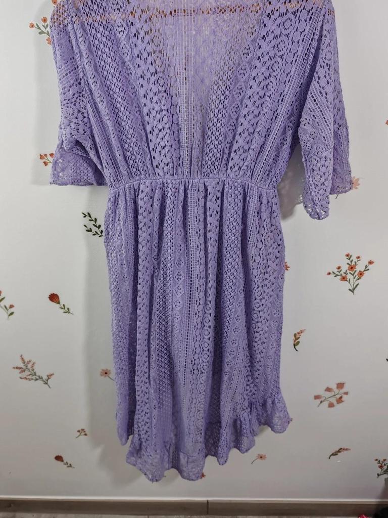 Robe dentelle mauve taille S/m