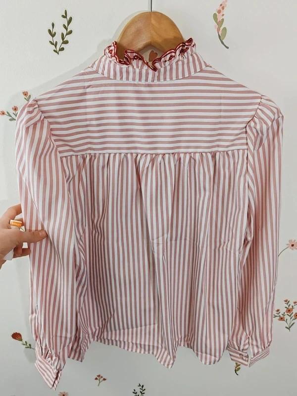 Blouse rayée rose taille L