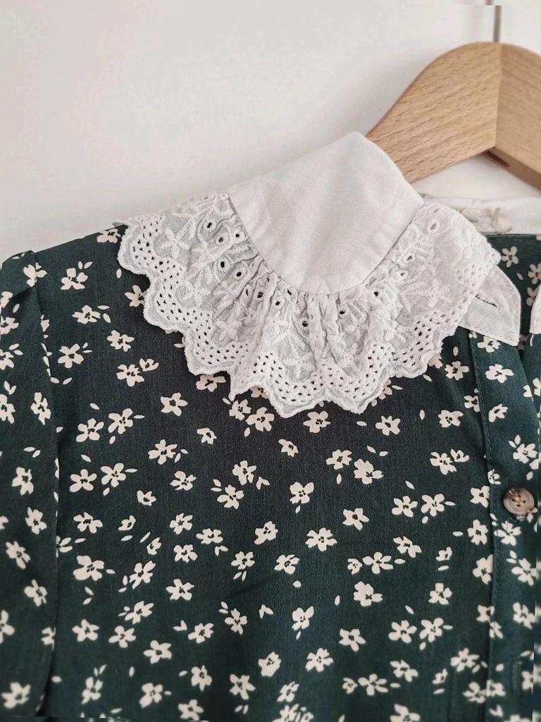 Blouse col claudine verte taille M
