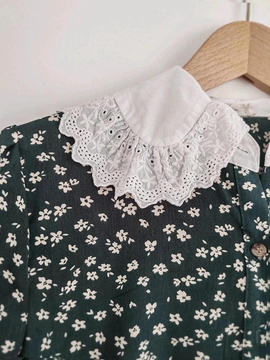 Blouse col claudine verte taille M