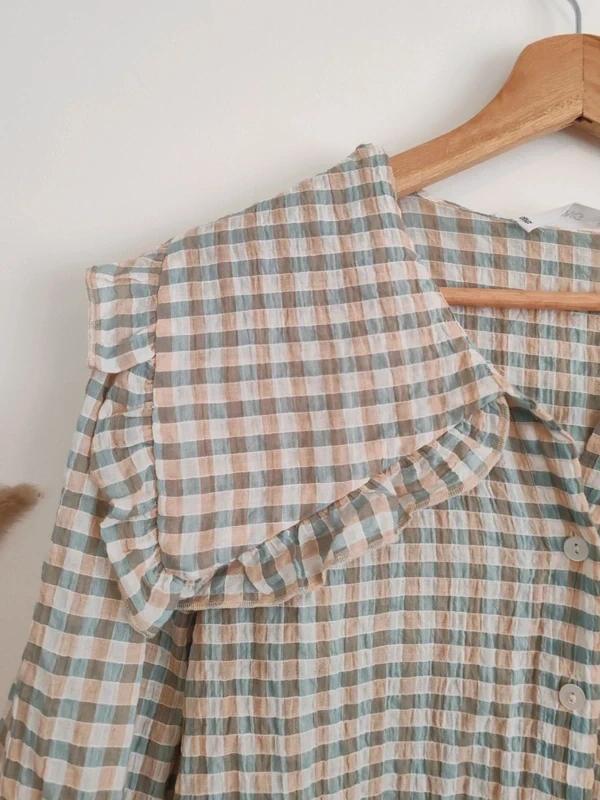 Blouse vichy col claudine taille M