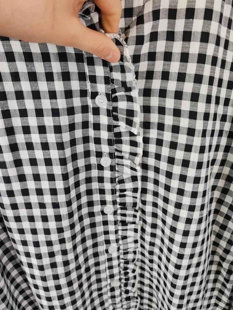 Blouse vichy col haut taille S/m