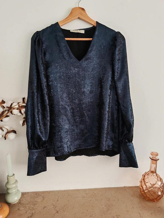 Blouse bleu irisée taille S