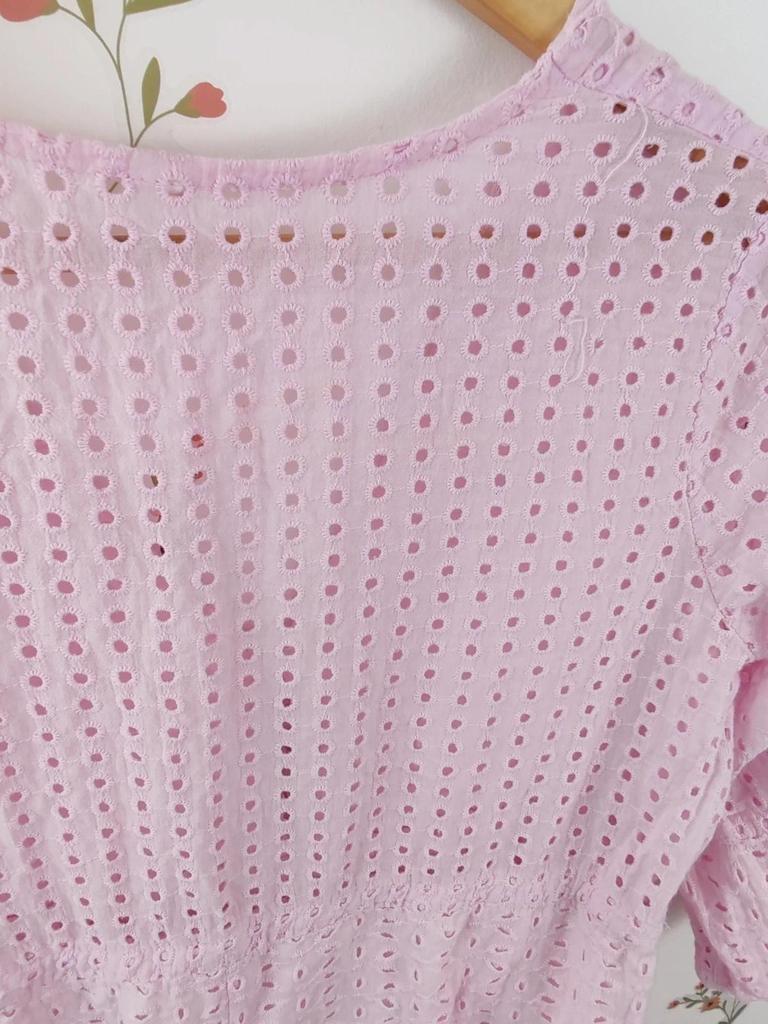 Robe broderie anglaise rose taille L