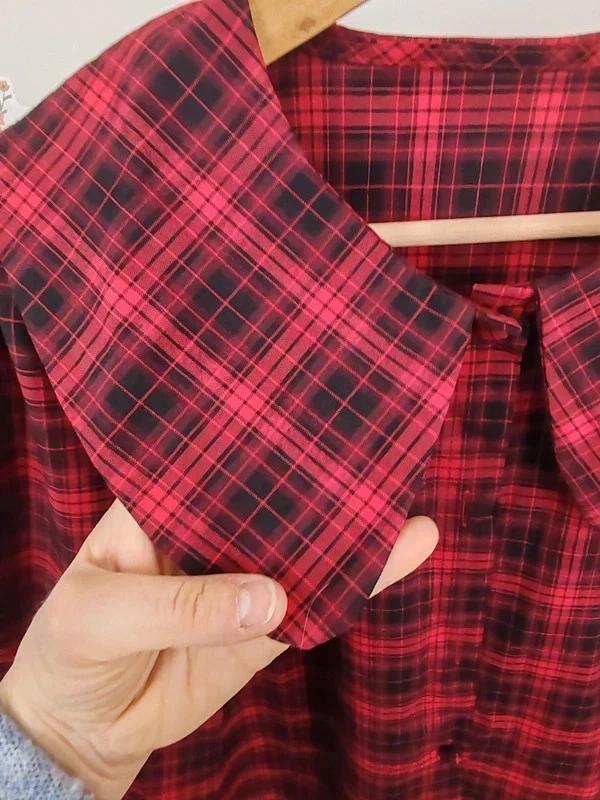 Blouse tartan col claudine taille L