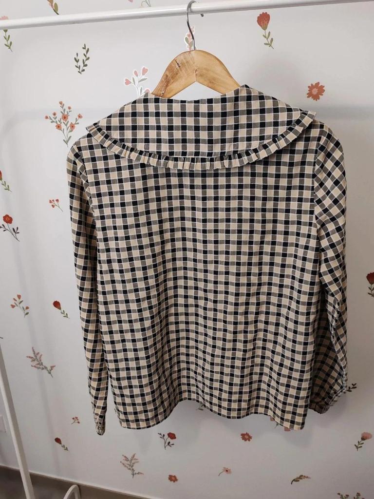 Blouse beige col claudine taille L