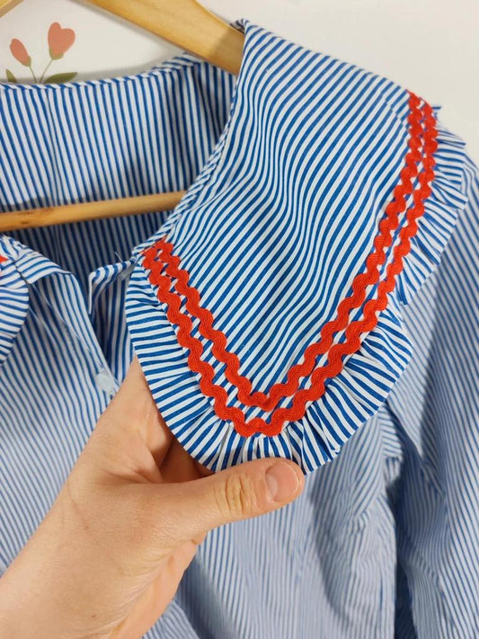 Blouse gros col croquet taille L