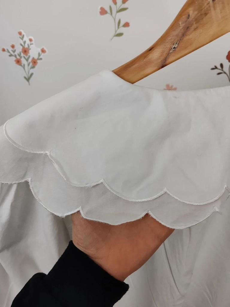 Blouse double col blanc taille M/l