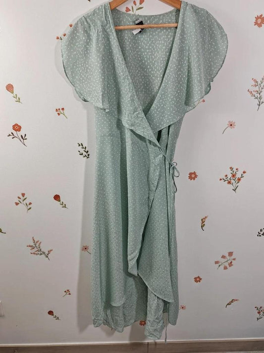 Robe portefeuille à pois taille 42