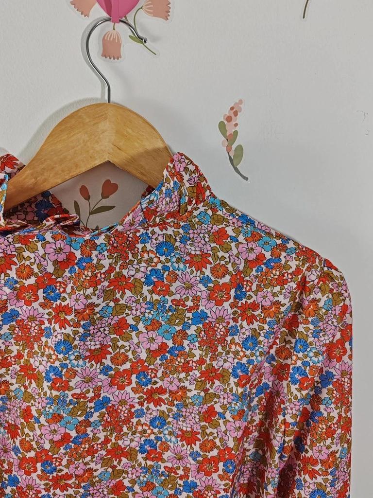 Blouse col haut fleurie taille L