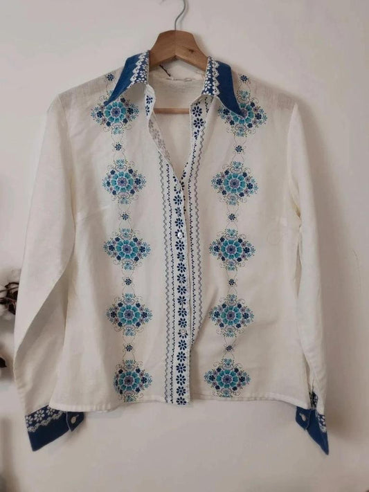 Chemisier à motif vintage taille Xs/s