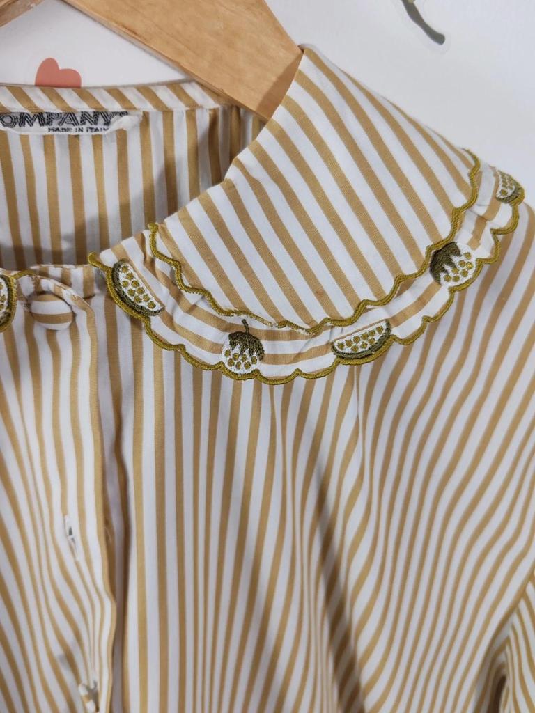 Blouse rayée col claudine vintage