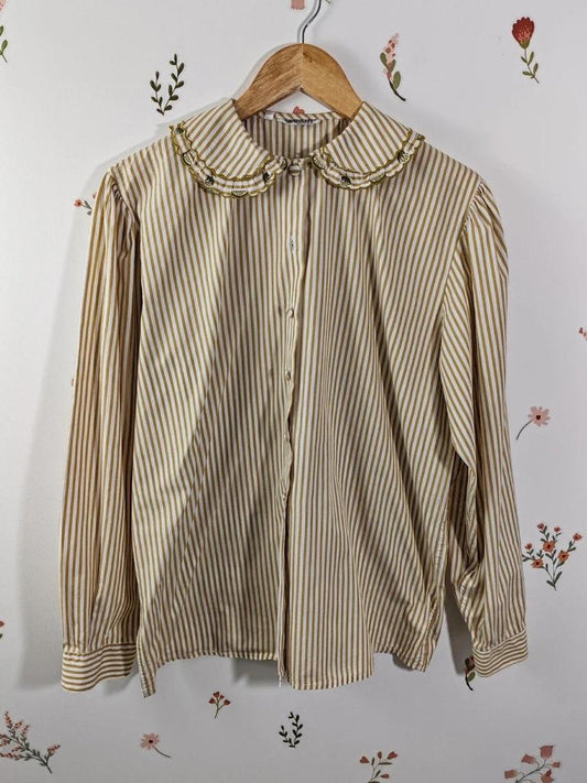 Blouse rayée col claudine vintage