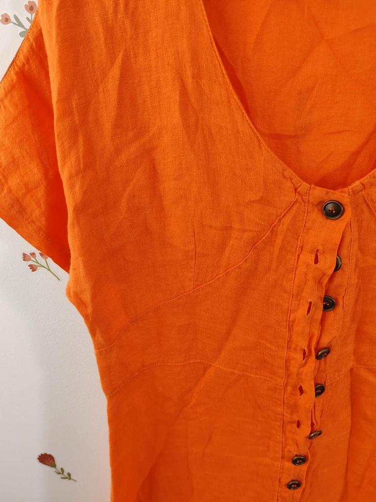 Robe en lin orange taille 40