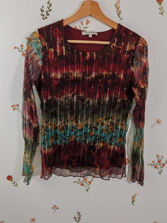 Top mesh brillant taille S/m