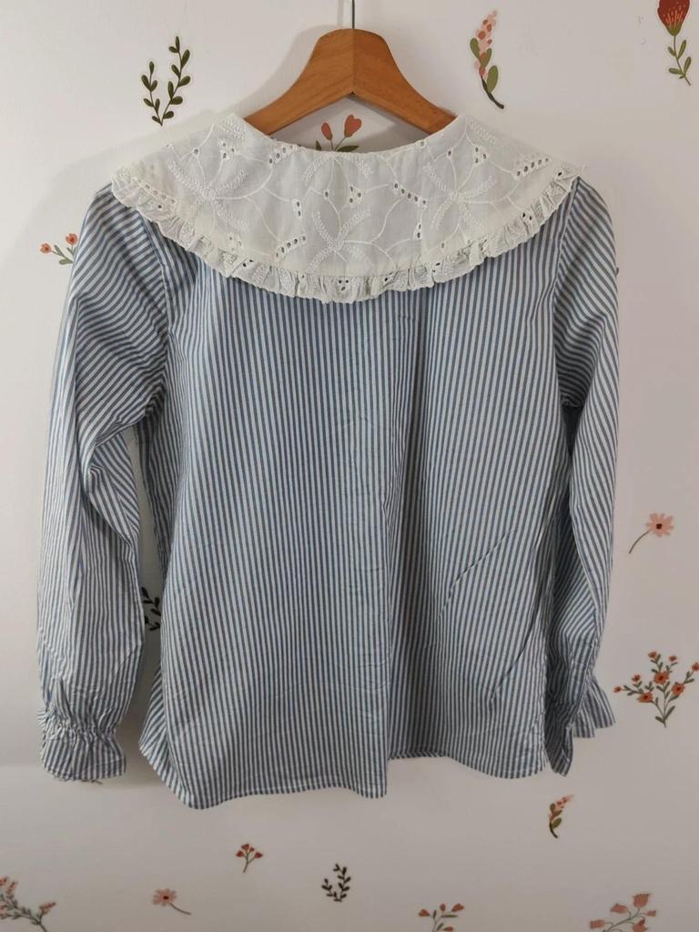 Blouse rayé col brodé taille S/m