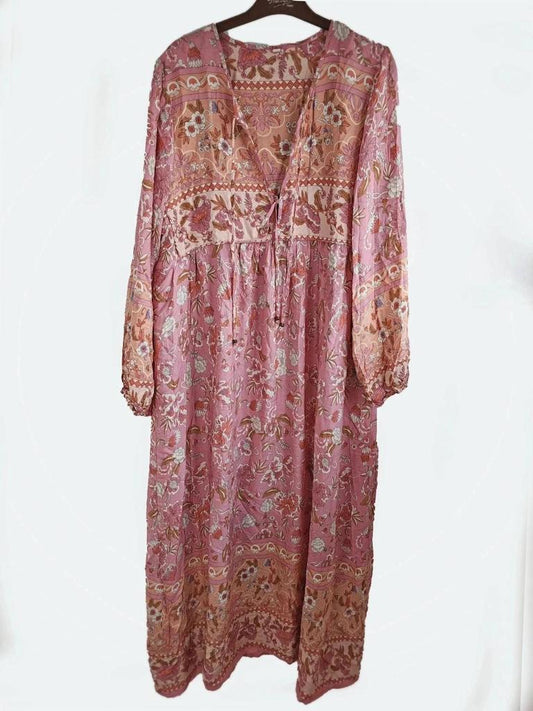 Robe bohème longue viscose taille L