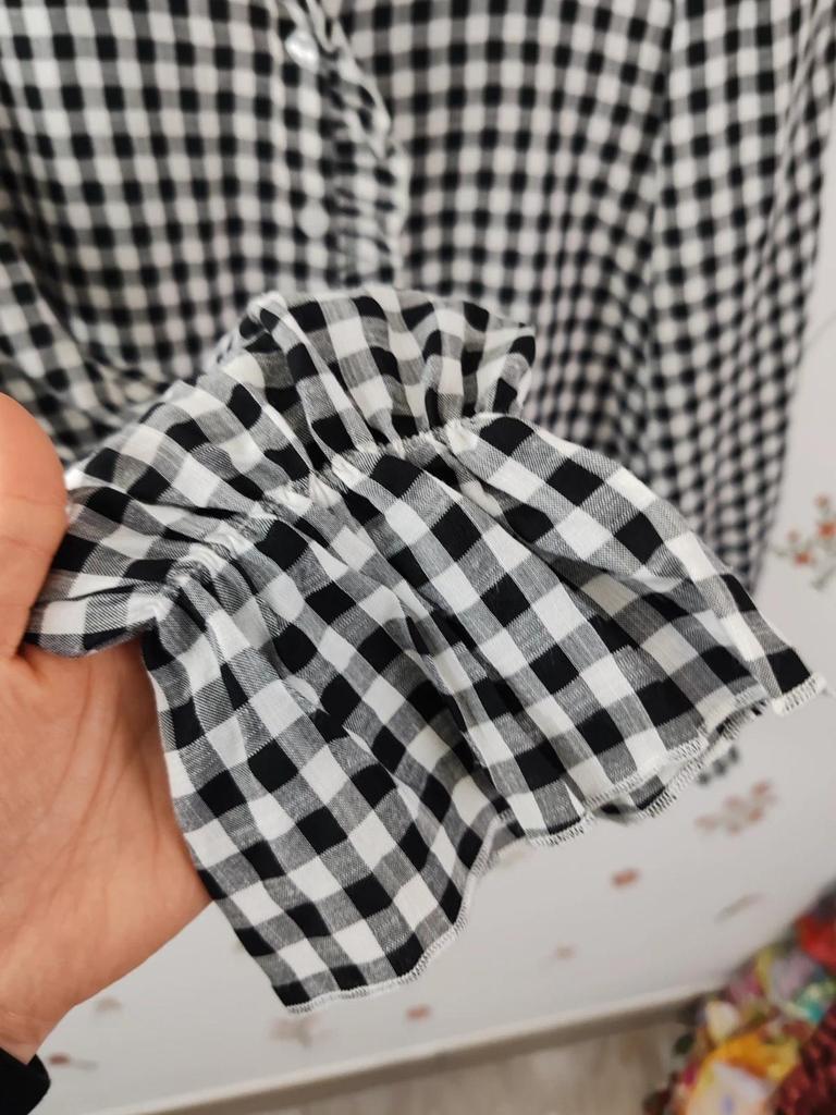 Blouse vichy col haut taille S/m