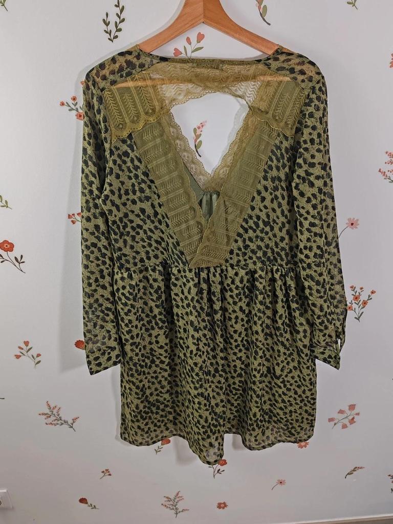 Robe évasée à motif kaki taille M/l
