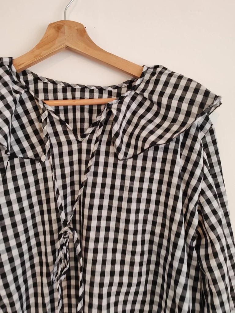 Blouse gros col vichy noir taille Xl